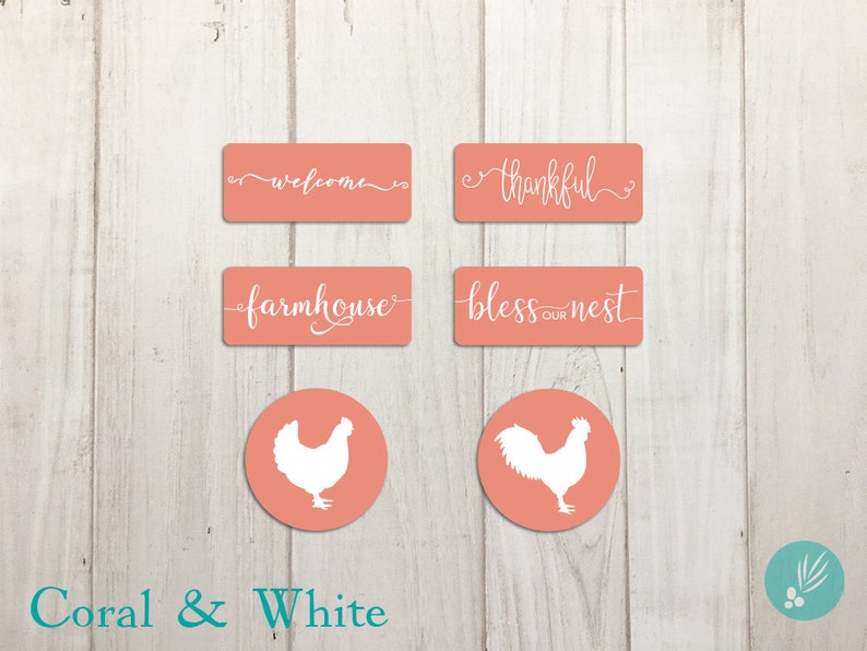 Refrigerator Magnets, Chicken Magnets, Cute Magnets, Fridge Magnets, Farmhouse Decor, Metal Magnet Set of 6, Mini Farmhouse Sign Magnets image 5