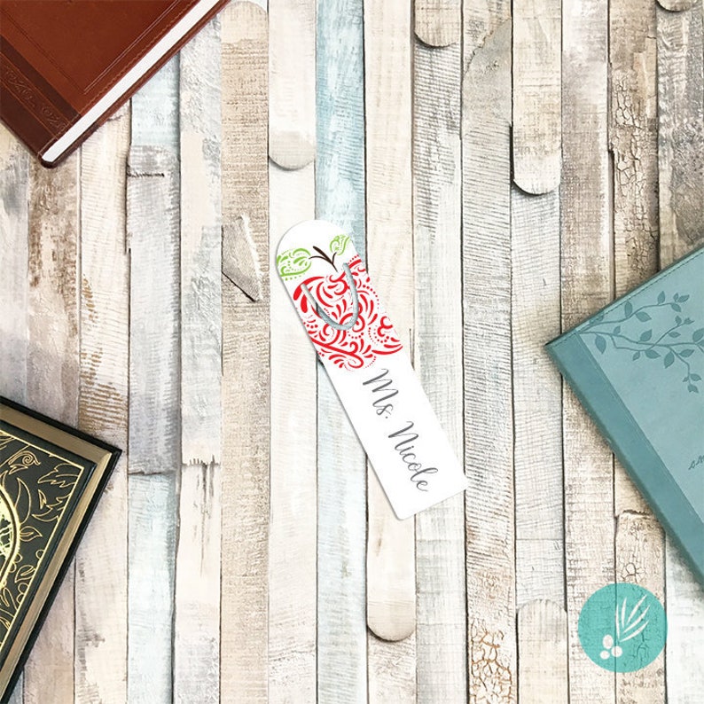 Teacher Appreciation Gift Ideas, Personalized Gift for Teacher, Personalized Bookmark, Personalized Teacher Gift, Metal Bookmark for Books image 1