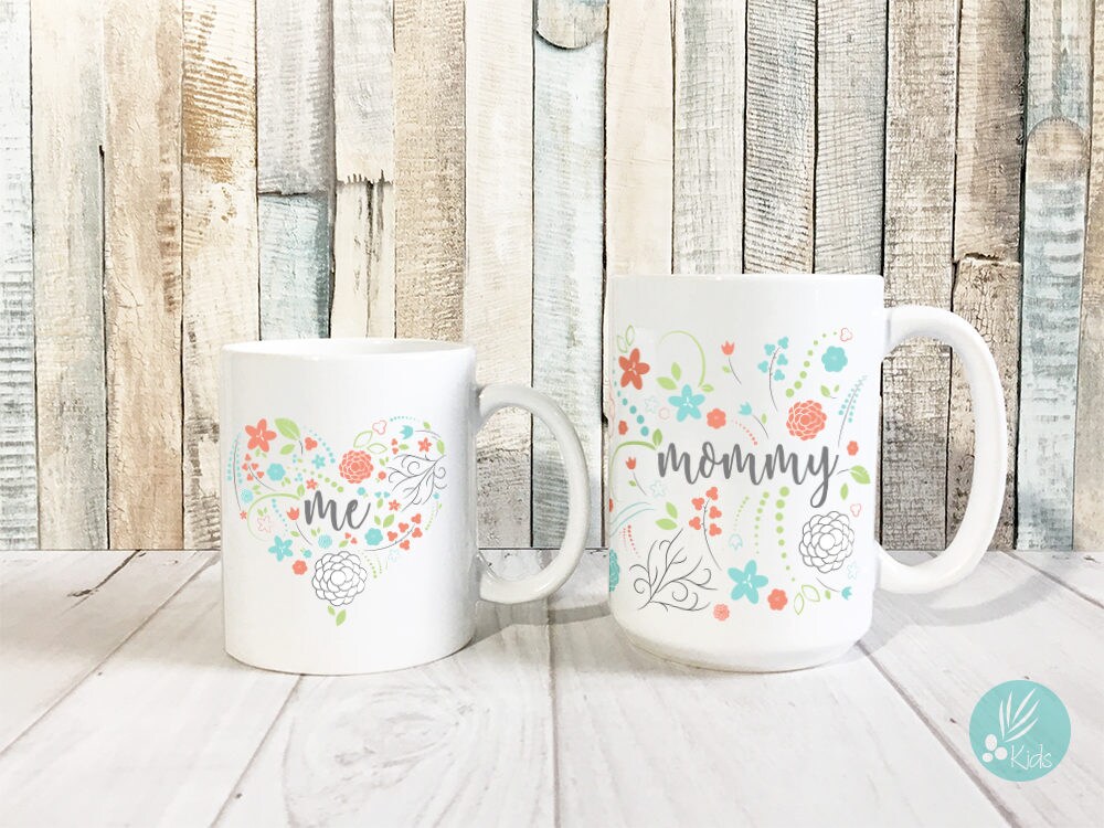 Blue and White Mama & Me Cup Set