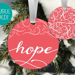 Peace Christmas Ornament, Metal Ornaments, Modern Christmas Ornaments, Faith Hope Love, Modern Calligraphy, Christmas Decorations, Joy Peace image 3