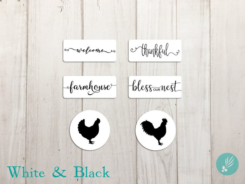 Refrigerator Magnets, Chicken Magnets, Cute Magnets, Fridge Magnets, Farmhouse Decor, Metal Magnet Set of 6, Mini Farmhouse Sign Magnets image 2