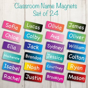 Whiteboard Magnets, Classroom Organization Magnets, Student Name Magnets, Personalized Locker Magnets Back to School Magnetic Name Set of 24