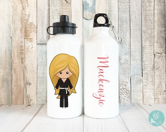 Karate Girl Personalized Water Bottle, Jujitsu Girl, Martial Arts Gift for Girls, Personalized Kids Water Bottle for Kids, Gift for Kids