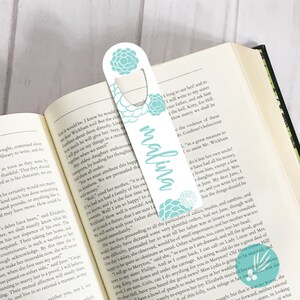 Personalized Metal Bookmark Customized Bookmark Cute Bookmarks Personalized Gift for Women Gift Ideas Flower Bookmark Aluminum Gift for Her image 2
