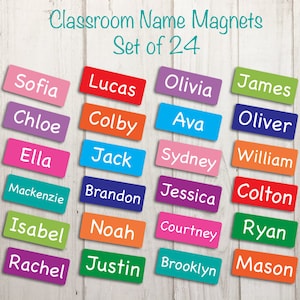 Whiteboard Magnets, Classroom Organization Magnets, Student Name Magnets, Personalized Locker Magnets Back to School Magnetic Name Set of 24