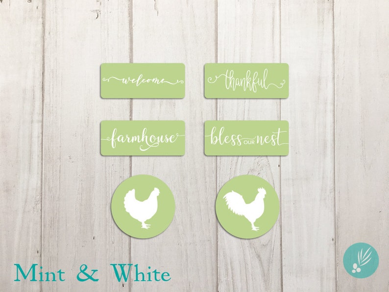 Refrigerator Magnets, Chicken Magnets, Cute Magnets, Fridge Magnets, Farmhouse Decor, Metal Magnet Set of 6, Mini Farmhouse Sign Magnets image 4