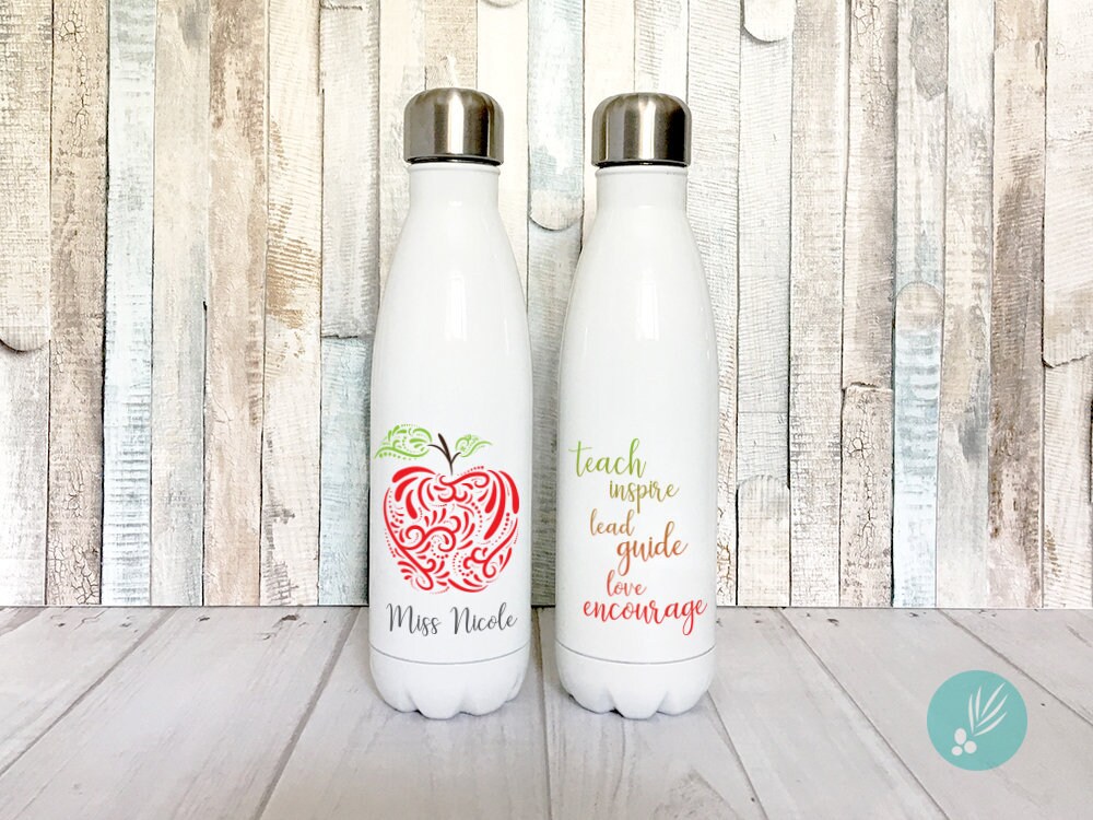 Kids Personalized Water Bottle Designed With Adorable Puppies, 16oz Thermos  for Kids, Grandkids School Gift, Gift for Teacher, Handmade Gift 