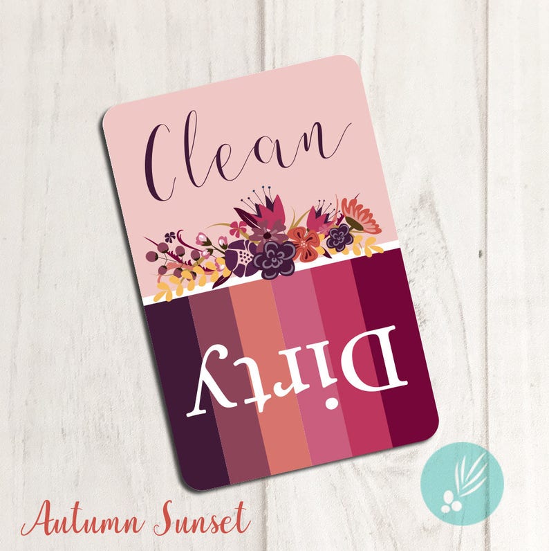 Pretty Dishwasher Magnet Dishwasher Clean Dirty Magnet Dishwasher Magnet Clean Dirty Dishwasher Magnet Reversible Magnet Dishwasher Sign 2x3 Autumn Sunset