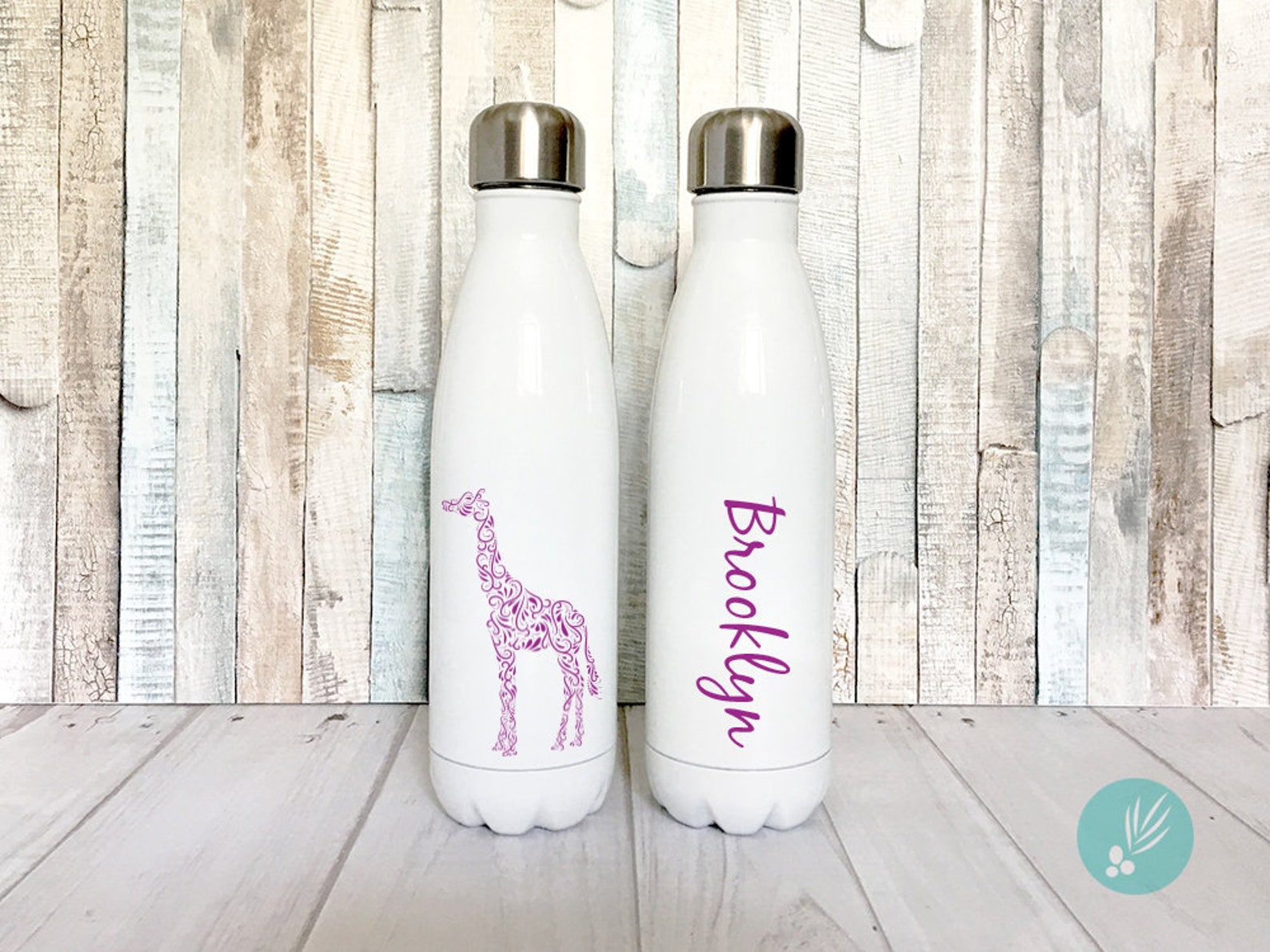 Giraffe Water Bottle Personalized Water Bottle Giraffe Gifts Etsy