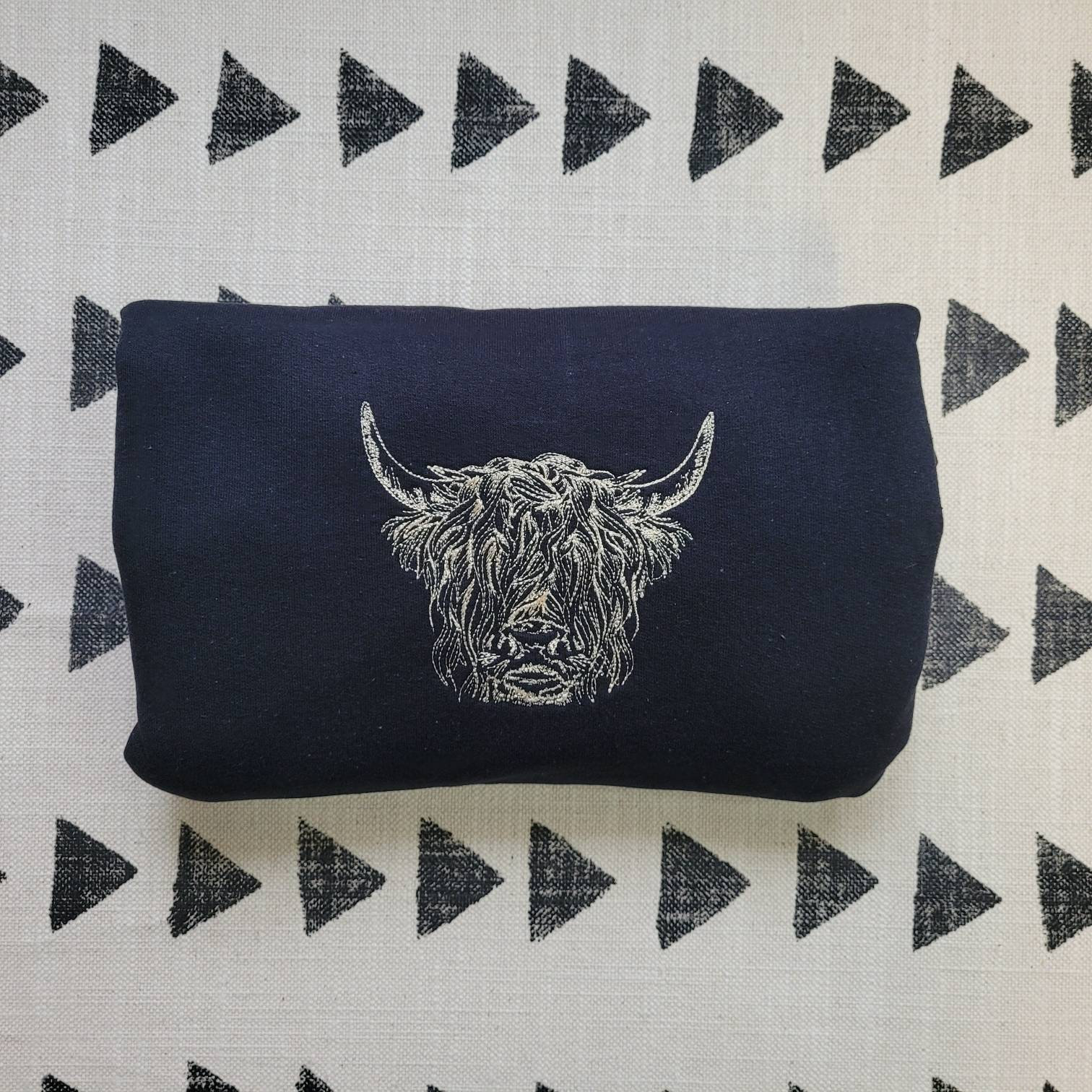 Highland Cow, Embroidered Sweatshirt