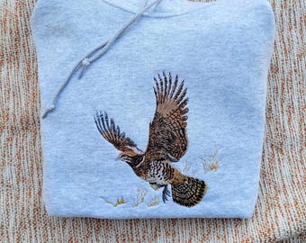 Ruffed Grouse Embroidered Hoodie