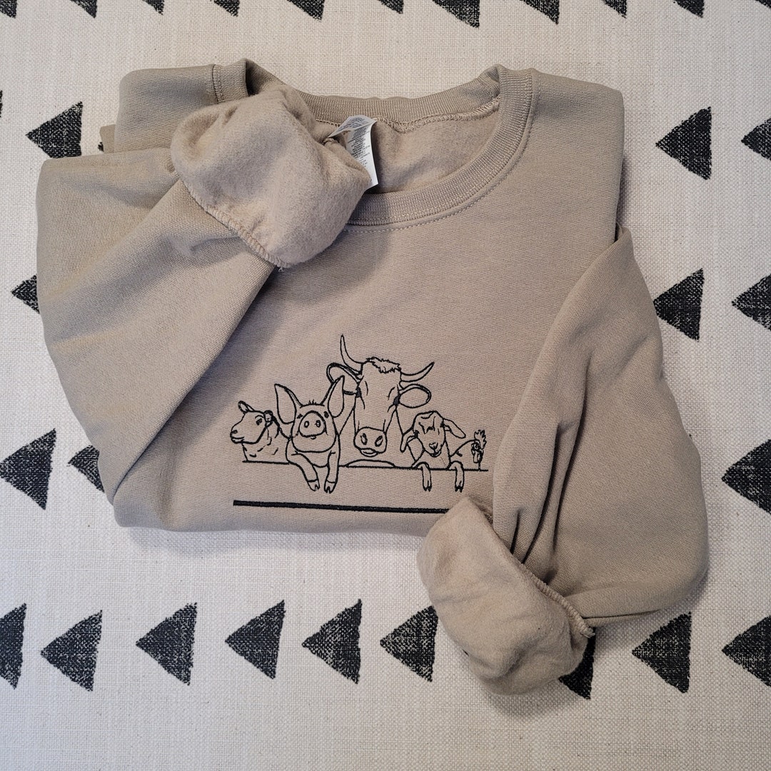 Cow Farm Pattern Print Women Crewneck Sweatshirt