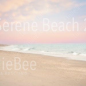 Sereno Beach Digital Background 2, Dreamy Beach Digital Backdrop, Ocean Background, Ocean Backdrop, Water backdrop, Sand background