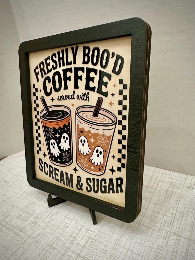 Freshly Boo'd Coffee Sign: Spooky Halloween Coffee Bar Decor - Etsy