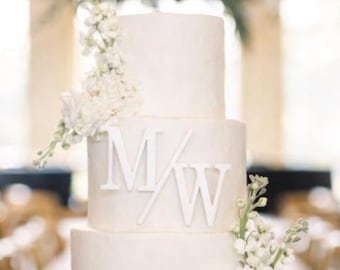 Personalized Initial Cake Charm, Wedding Cake Charm, Custom Monogram Cake Topper Alternative, Acrylic Cake Decor, Modern Wedding Cake Detail