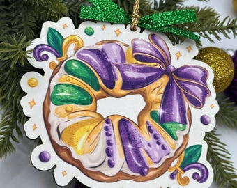 Mardi Gras King Cake Ornament – Festive New Orleans-Inspired Decor