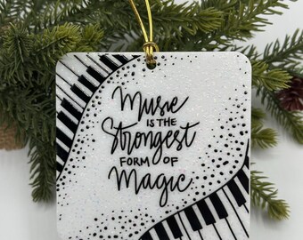 Piano Ornament: Glittery Acrylic, Music Teacher Gift