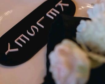 Bride and Groom Table Signs, Wedding Plate Markers, Head Table Decor, Acrylic Wedding Place Settings, Modern Wedding Table Decor Set