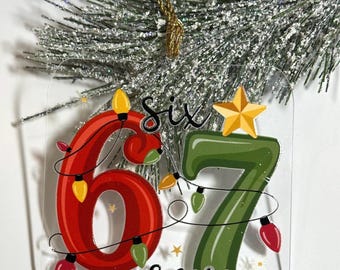 Six Seven Christmas Lights Ornament – 6 7 Funny Christmas Decor