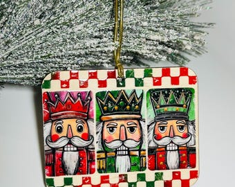 Nutcracker Trio Christmas Ornament – Vintage-Style Holiday Decor