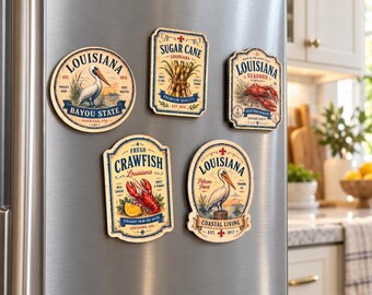 Louisiana Fridge magnets- Cajun magnet set