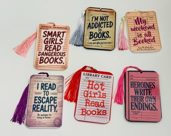 Vintage Library Card Bookmark: Bookish Reader Gift with Tassel