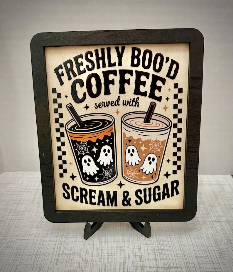 Freshly Boo'd Coffee Sign: Spooky Halloween Coffee Bar Decor - Etsy