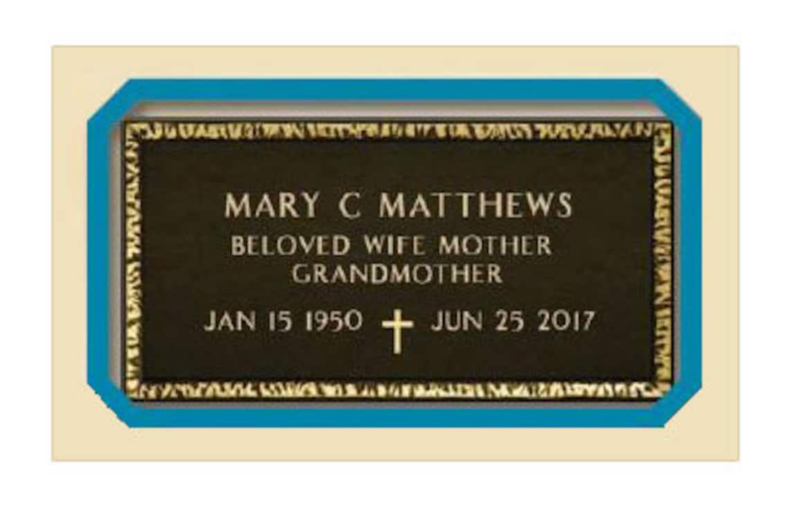 Matching Bronze Military Veteran's Grave Marker VA Issued Headstone