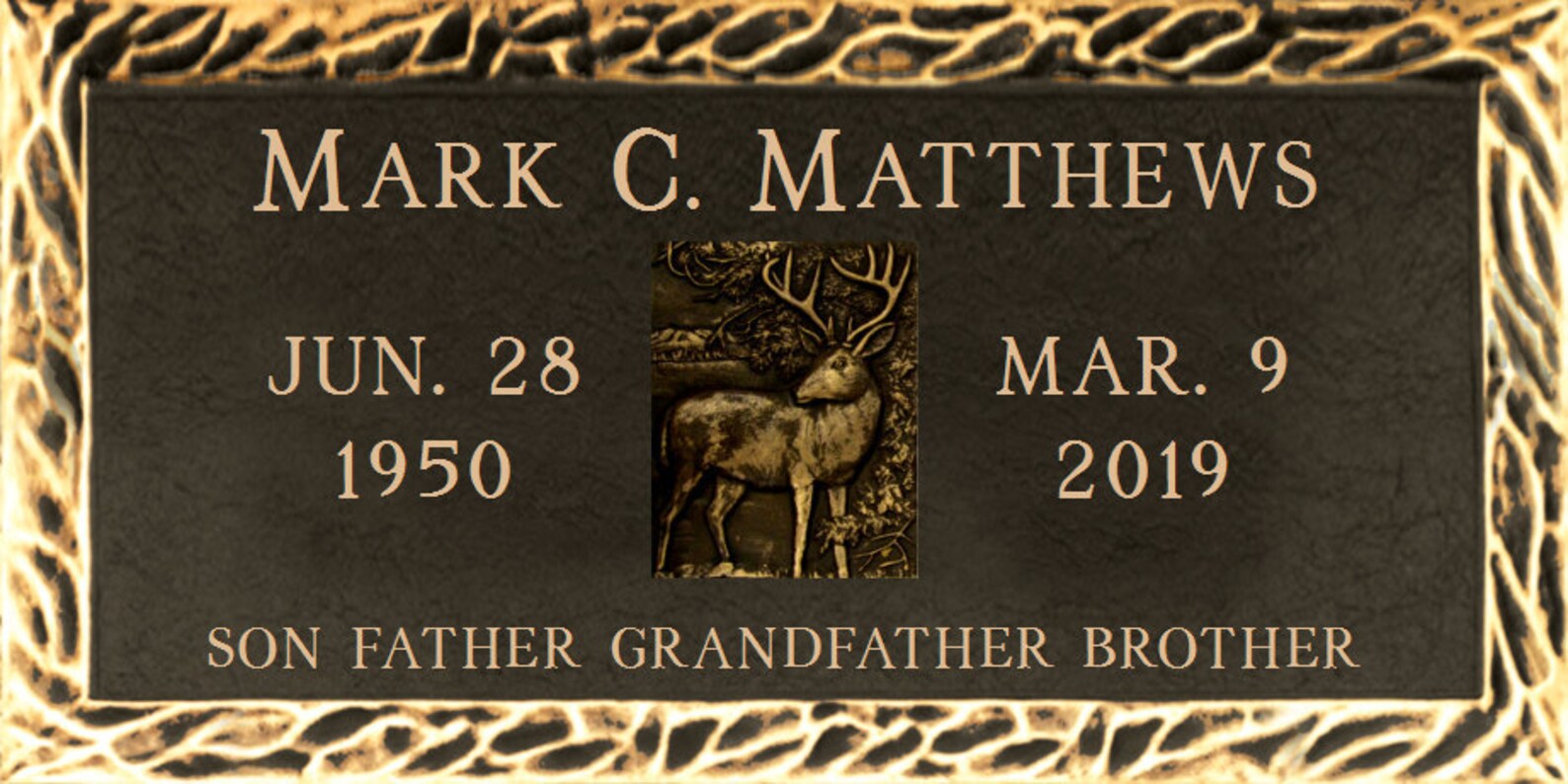 Deer Headstone 850 Dollars Free USA Shipping Dark Brown Etsy