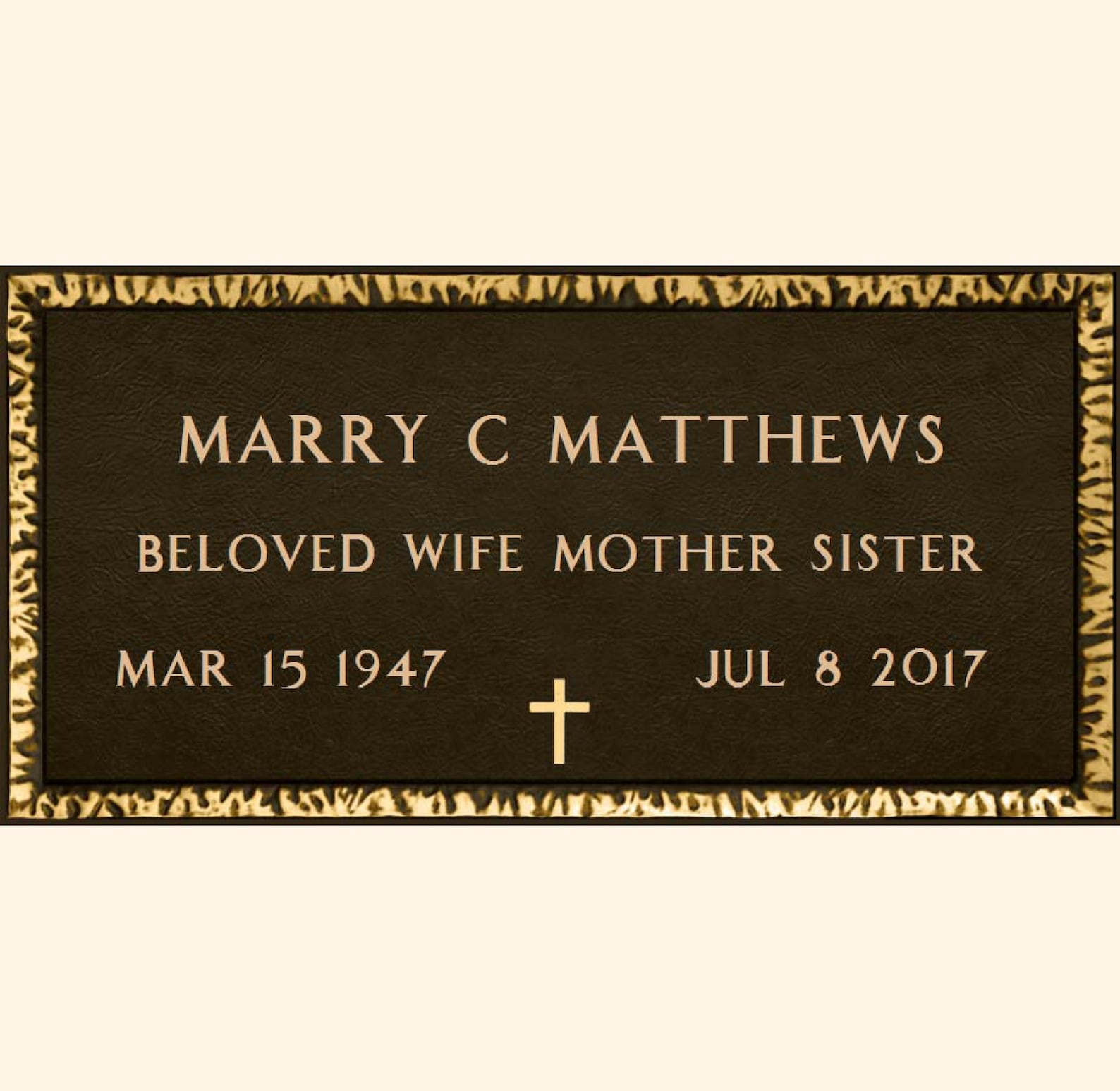 Matching Bronze Military Veteran's Grave Marker VA Issued Headstone