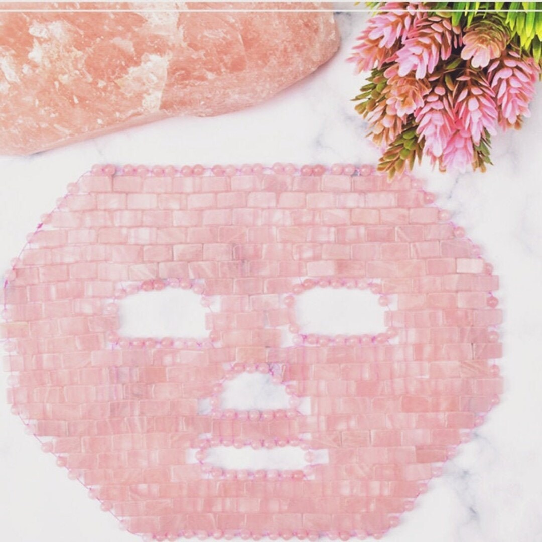 Gemstone Rose Quartz Facial Mask for Skincare & Relaxation Etsy