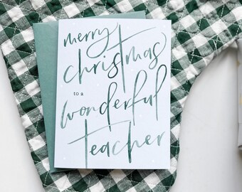 Teacher Christmas Card, Gift for Teacher, Teacher Card, Teacher Appreciation, Card for Teacher, Teacher Gift, Preschool Teacher, Card