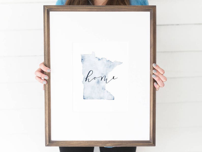 Minnesota Wall Decor Minnesota Wall Art Minnesota Watercolor Minnesota Decor Minnesota Painting Minnesota Home Minnesota Print