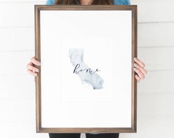 California Watercolor, California Print, California Home, California Wall Art, California Painting, CA state, California Wall Decor, Cali