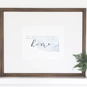 Oklahoma Print, Oklahoma Home, Oklahoma Wall Art, Oklahoma Watercolor, Oklahoma Painting, OK state, Oklahoma, Oklahoma Print