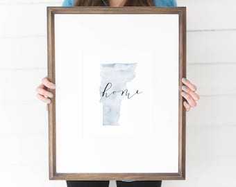 Vermont Watercolor, Vermont Print, Vermont Home, Vermont Wall Art, Vermont Painting, VT state, Vermont Wall Decor, Vermont, VT