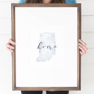 Indiana Watercolor, Indiana Print, Indiana Home, Indiana Wall Art, Indiana Painting, IN state, Indiana Wall Decor, Indiana, IN