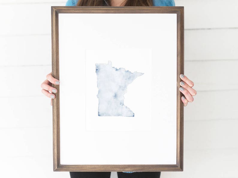 Minnesota Wall Decor Minnesota Wall Art Minnesota Watercolor Minnesota Decor Minnesota Painting Minnesota Home Minnesota Print