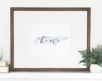 Tennessee Watercolor, Tennessee Print, Tennessee Home, Tennessee Wall Art, Tennessee Painting, TN state, Tennessee home decor, Tennessee art