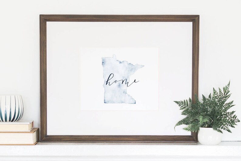 Minnesota Wall Decor Minnesota Wall Art Minnesota Watercolor Minnesota Decor Minnesota Painting Minnesota Home Minnesota Print