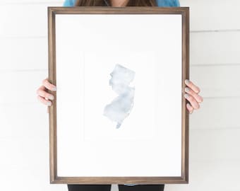 New Jersey Watercolor, New Jersey Print, New Jersey Home, New Jersey Wall Art, New Jersey Painting, NJ state, New Jersey Decor, New Jersey