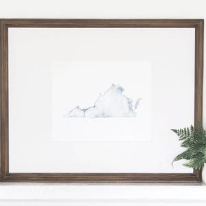 Virginia Watercolor, Virginia Print, Virginia Home, Virginia Wall Art, Virginia Painting, VA state, Virginia home decor, Virginia art, VA