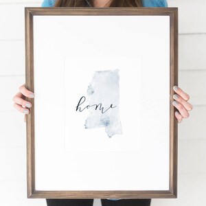 Mississippi Watercolor, Mississippi Print, Mississippi Home, Mississippi Wall Art, Mississippi Painting, MS state, Mississippi Wall Decor