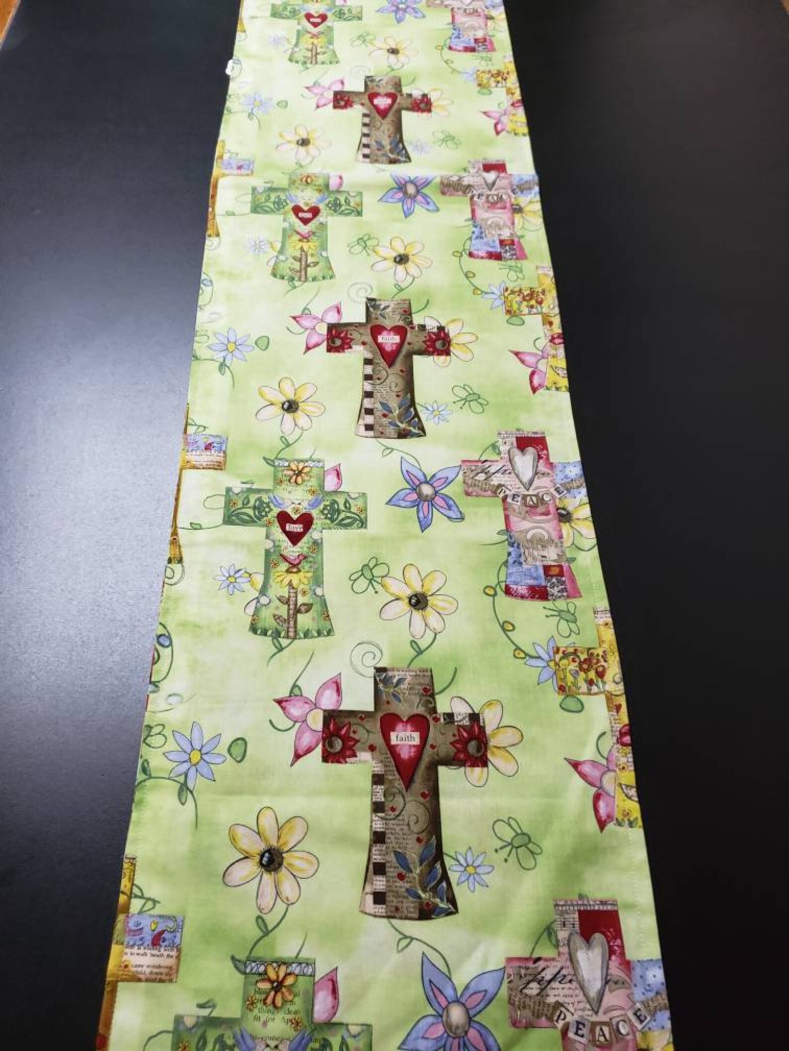 Christmas Easter table runner reversible religious cross Etsy