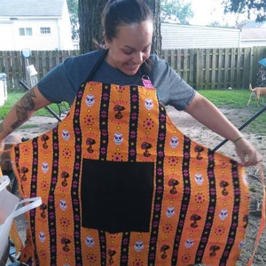 Custom Apron choice of fabric reversible Coordinating Back 1 of a Kind Unique gift waitress  server vendor apron chef baker Housewarming