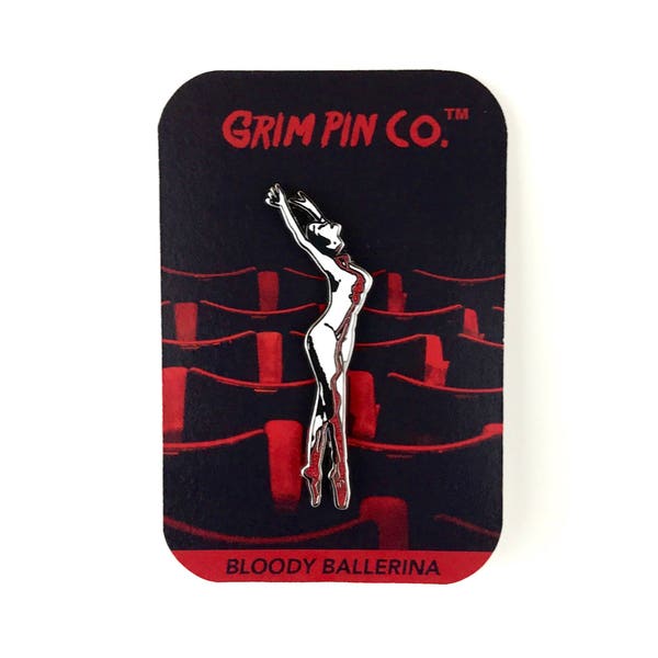 Suspiria Horror Film inspired "Bloody Ballerina" Hard Enamel Pin with Glitter Blood