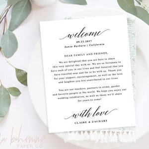 Hochzeit Willkommen Brief Willkommensschreiben Druckbare Etsy