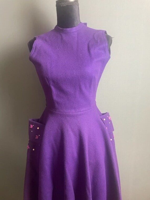 Vintage 1950s dress purple Gem