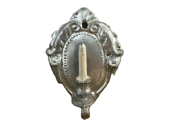 Antique GERMAN Wall Sconce Dollhouse Miniature | 1900s Metal Victorian Faux Candle Fixture
