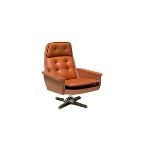 Vintage LUNDBY Brasilia Swivel Chair Miniature | 1970s MCM Dollhouse Furniture 5.0 (841)